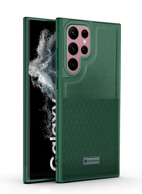 Liquid Silicone With Raised Camera Lips Card Holder Case Cover For Samsung Galaxy S22 Ultra 5G 2022 Dark Green