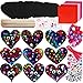windiy 27 Sets Magic Color Scratch Paper Heart Ornaments Bookmarks Valentine Craft Kits Scratch Paper Heart Cutouts Pompoms Googly Eyes for Kids Activity Art Project Valentine Party Favor Tree Decoration - Image 3