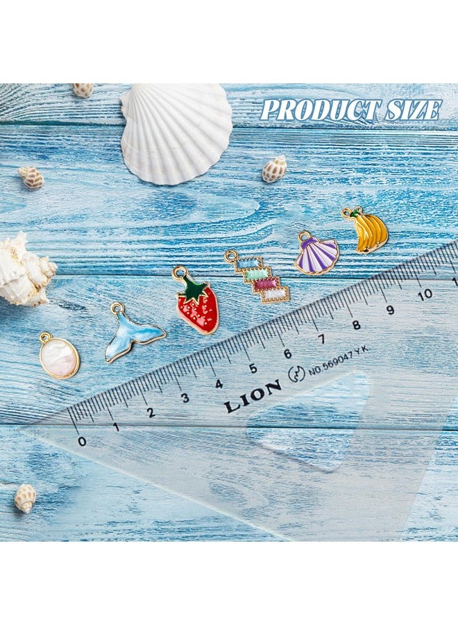 Reaeon 110Pcs Bracelet Charms, Assorted Jewelry Making Charms, Gold Plated Enamel Charms Pendants For Necklace Bracelet Jewelry Making - Image 2