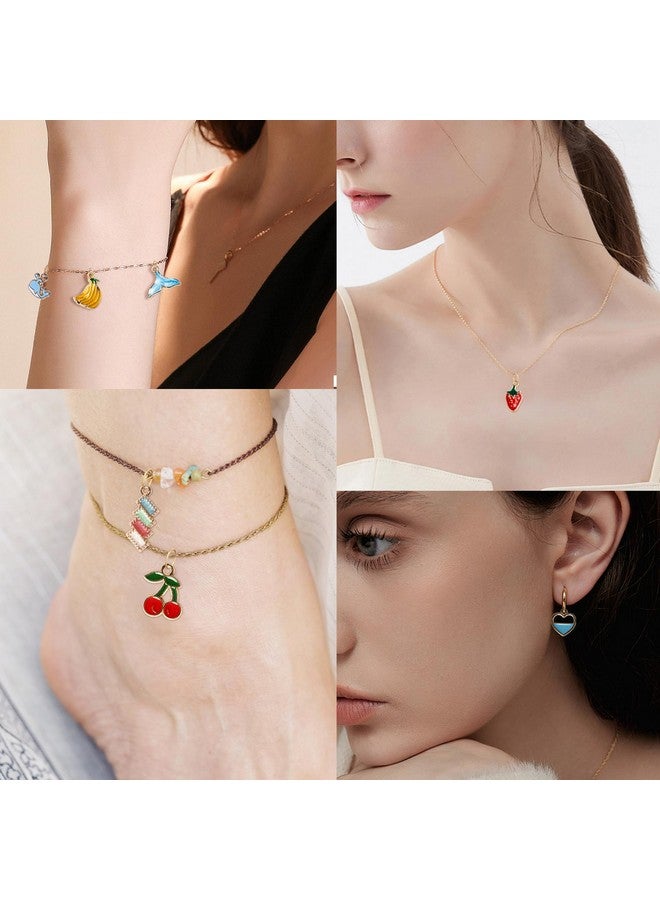 Reaeon 110Pcs Bracelet Charms, Assorted Jewelry Making Charms, Gold Plated Enamel Charms Pendants For Necklace Bracelet Jewelry Making - Image 3