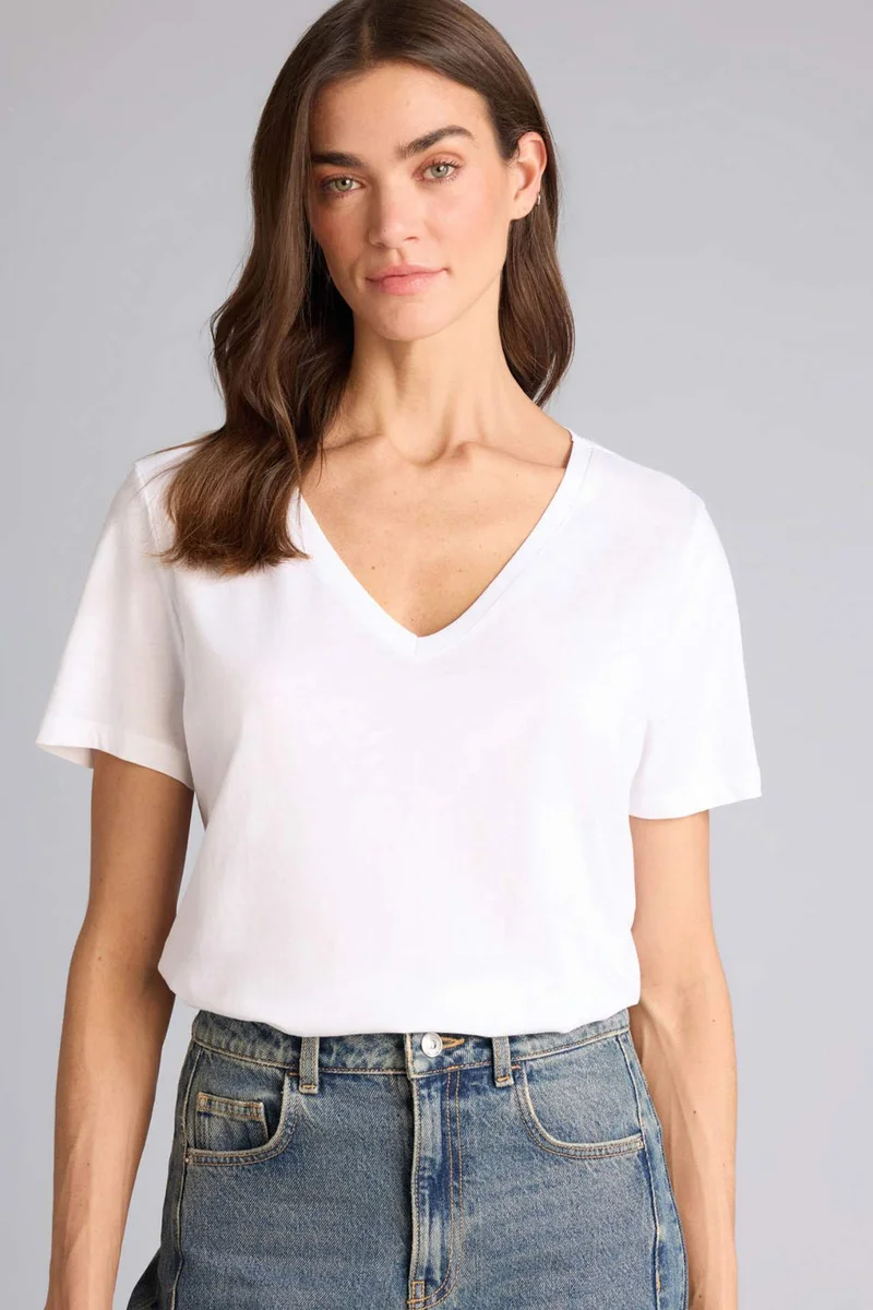 ديفاكتو Regular Fit V-Neck Basic Short Sleeve T-Shirt