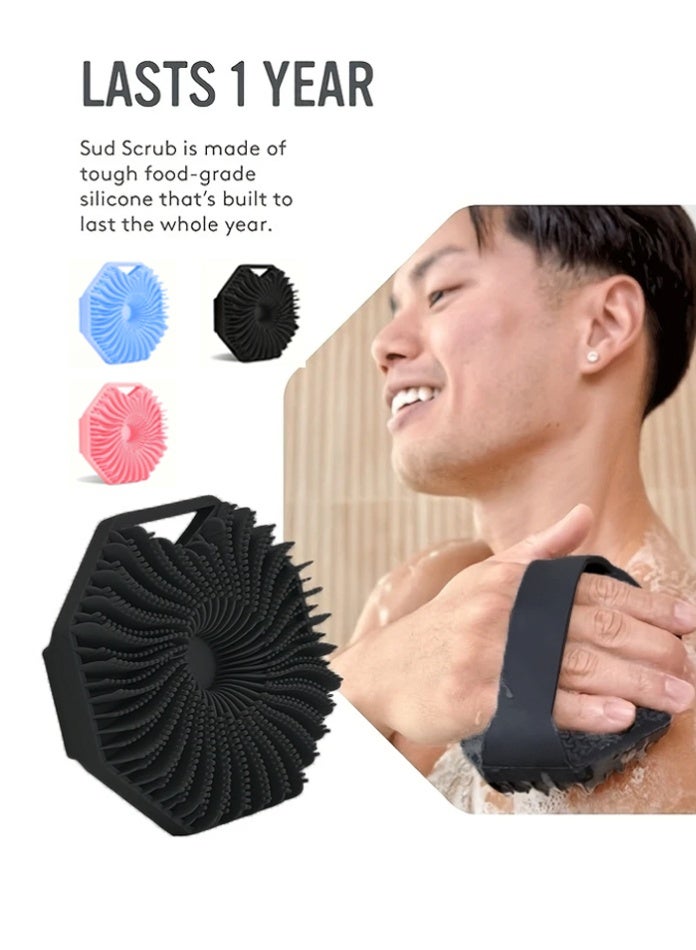 EFFIE Silicone Body Brush – Gentle Exfoliating Body Scrubber in Shower, Silicone Loofah with Easil Bristles, Long Lasting & More Hygienic Than Traditional Shower Loofah – 1 Pack - Image 3