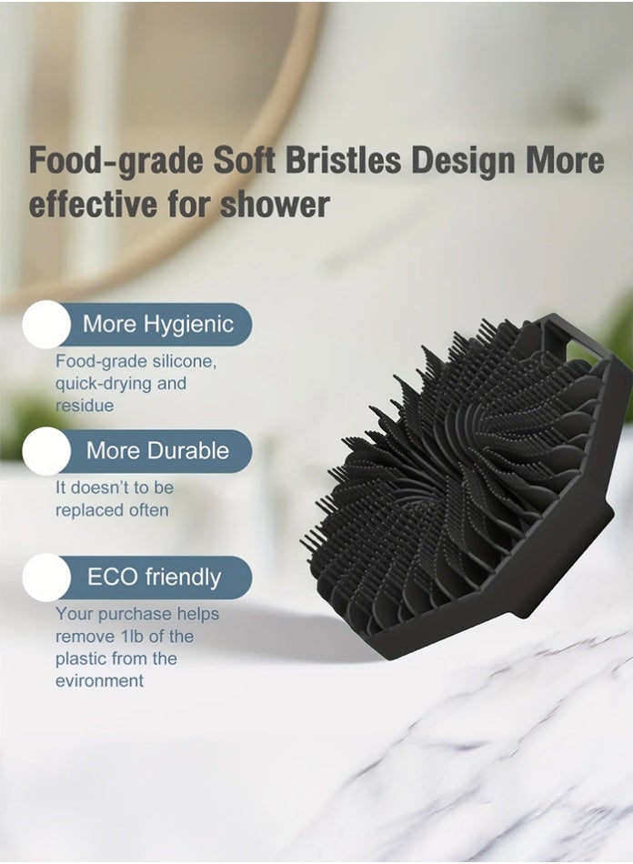 EFFIE Silicone Body Brush – Gentle Exfoliating Body Scrubber in Shower, Silicone Loofah with Easil Bristles, Long Lasting & More Hygienic Than Traditional Shower Loofah – 1 Pack - Image 5