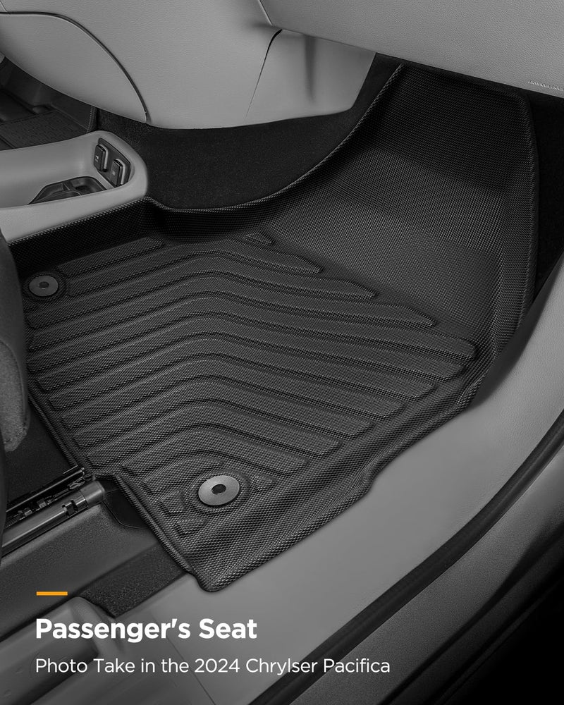 CarQiWireless for Chrysler Pacifica 2017-2025 2026 7/8 Passenger (No Hybrid) Floor Mats Cargo Liner Carpet All Weather TPE Mat for Voyager 2020-2026, for Pacifica/Voyager 2018 2019 2021 2022 2023 2024 Accessories - Image 4