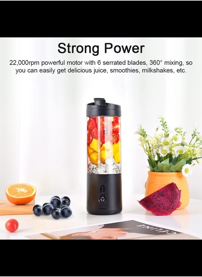 Generic - Blender Cup Portable Blender Cup USB Electric Fruit Juicer Rechargeable Juice Mixer 530ml with 6 Blades for Outdoor Sports Travel Camping - Image 1