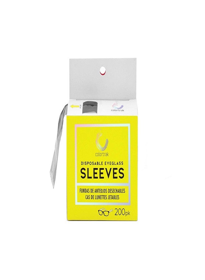Colortrak Disposable Eyeglass Sleeves, Protect Eyeglasses During Salon Processes, Slide Over Protection, Stands Up Against Processes, Convenient Dispenser Box, Black, 200 Per Pack - Image 1