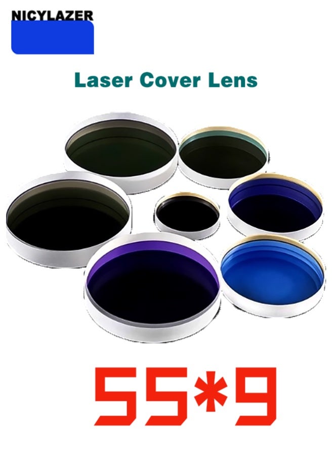 High-Temperature Resistant 55x9mm Quartz Protective Window for Laser Cutting with High-Transmission Coating - Image 1