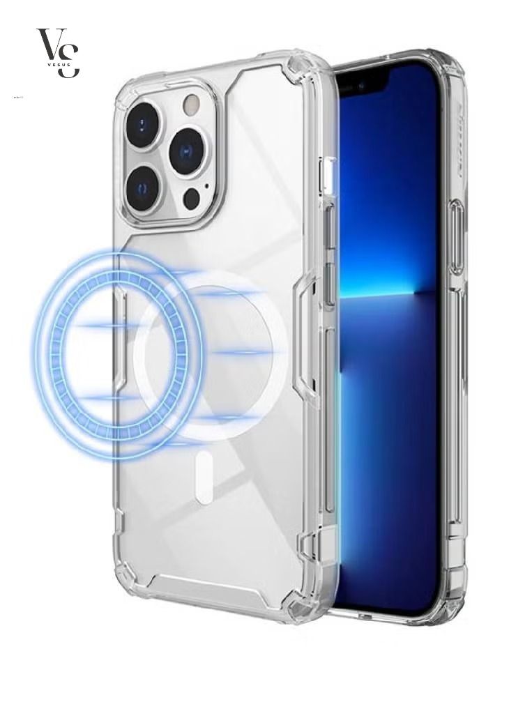 فيسوس غطاء حماية مغناطيسي مضاد للصدمات ومغناطيسي شفاف كريستالي لهاتف iPhone 13 Pro Max - Image 1
