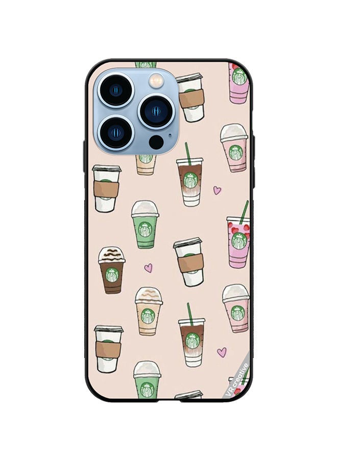 VR CREATIVE غطاء حماية لجهاز آبل آيفون 13 برو تصميم ستاربكس 2 متعدد الألوان - Image 1