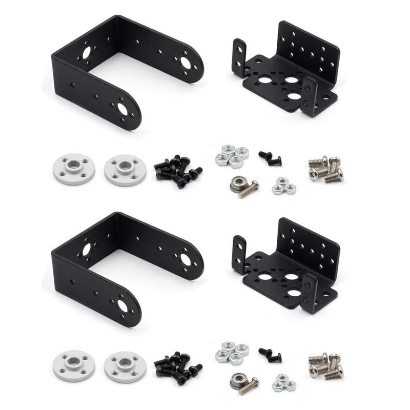 elechawk 2 Sets Pan Tilt Servo Mount Bracket for MG996R S3003 Steering Gear Robot Car Boat - Image 2