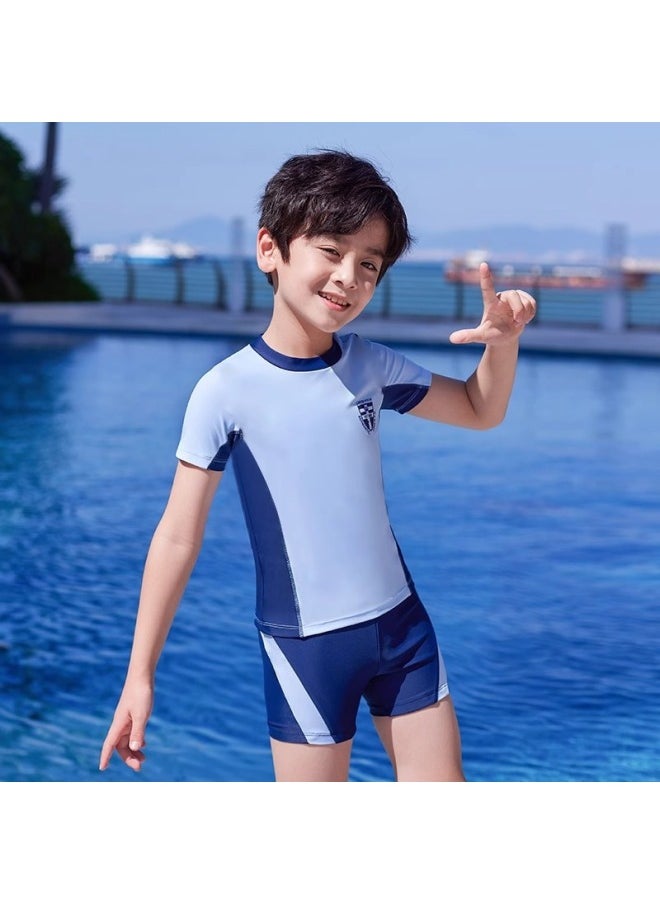 Generic Children's Swimwear Split Big Kids Boys Teenagers Swimwear Summer Hot Swimwear Swimsuit Suit-Color:Blue Flag [special Offer]-Size:6xl (recommended Height 160-170cm)  - Image 1