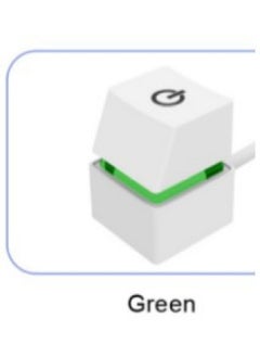 Computer Desktop Switch Button Internet Cafe Desktop Power Supply Startup Button Home External Button Extension Cable-Color:White Shell Green 2m+1 Shunt Line