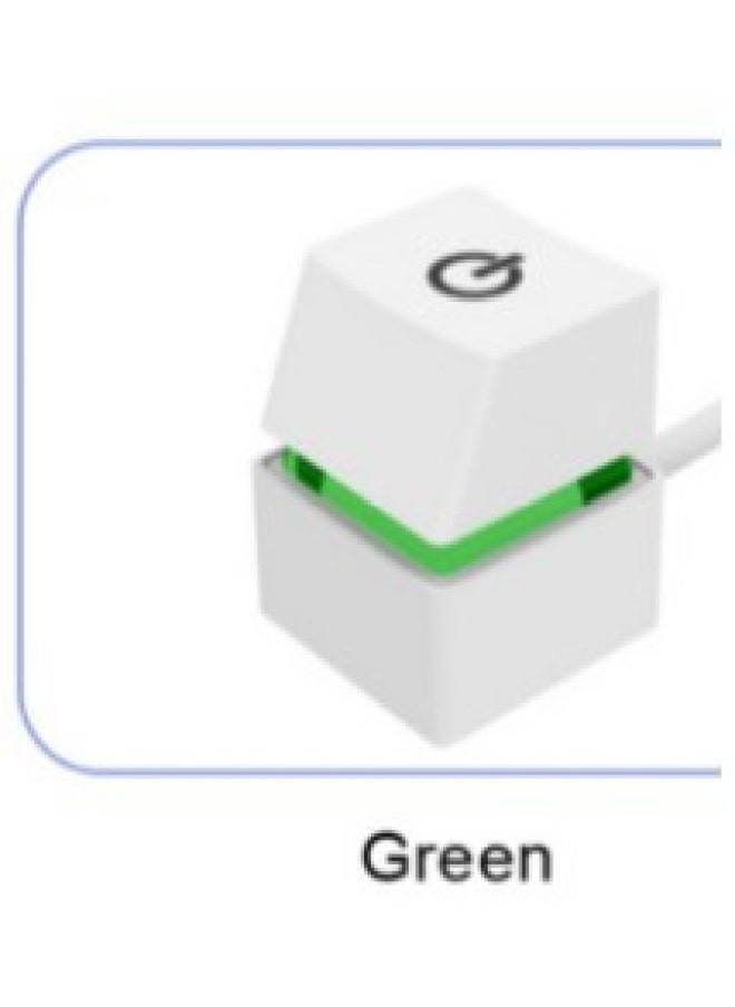 Generic - Computer Desktop Switch Button Internet Cafe Desktop Power Supply Startup Button Home External Button Extension Cable-Color:White Shell Green 2m+1 Shunt Line - Image 1