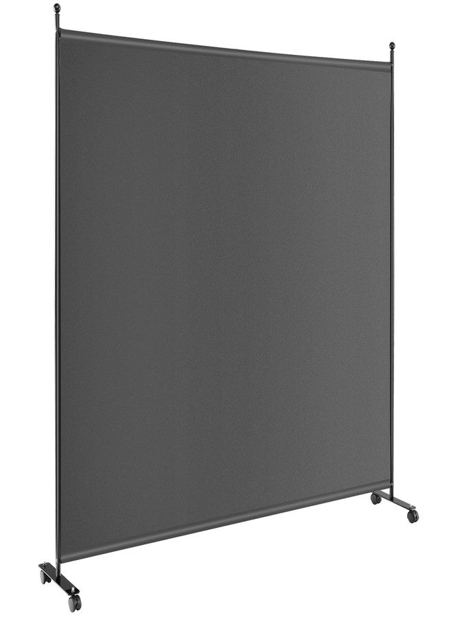 Giantex Room Divider Large Single Panel, 73''W x 73''H Privacy Screen with Lockable Wheels, Rolling Room Divider Panel for Home Office Studio, Partition Fabric Wall Divider for Room Separation, Gray - Image 1