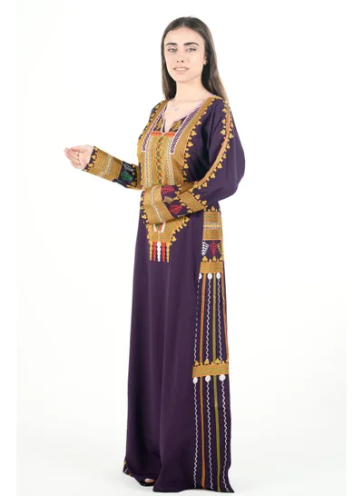 AL BENT AL SHARQIEH printed round neck jalabiya dress