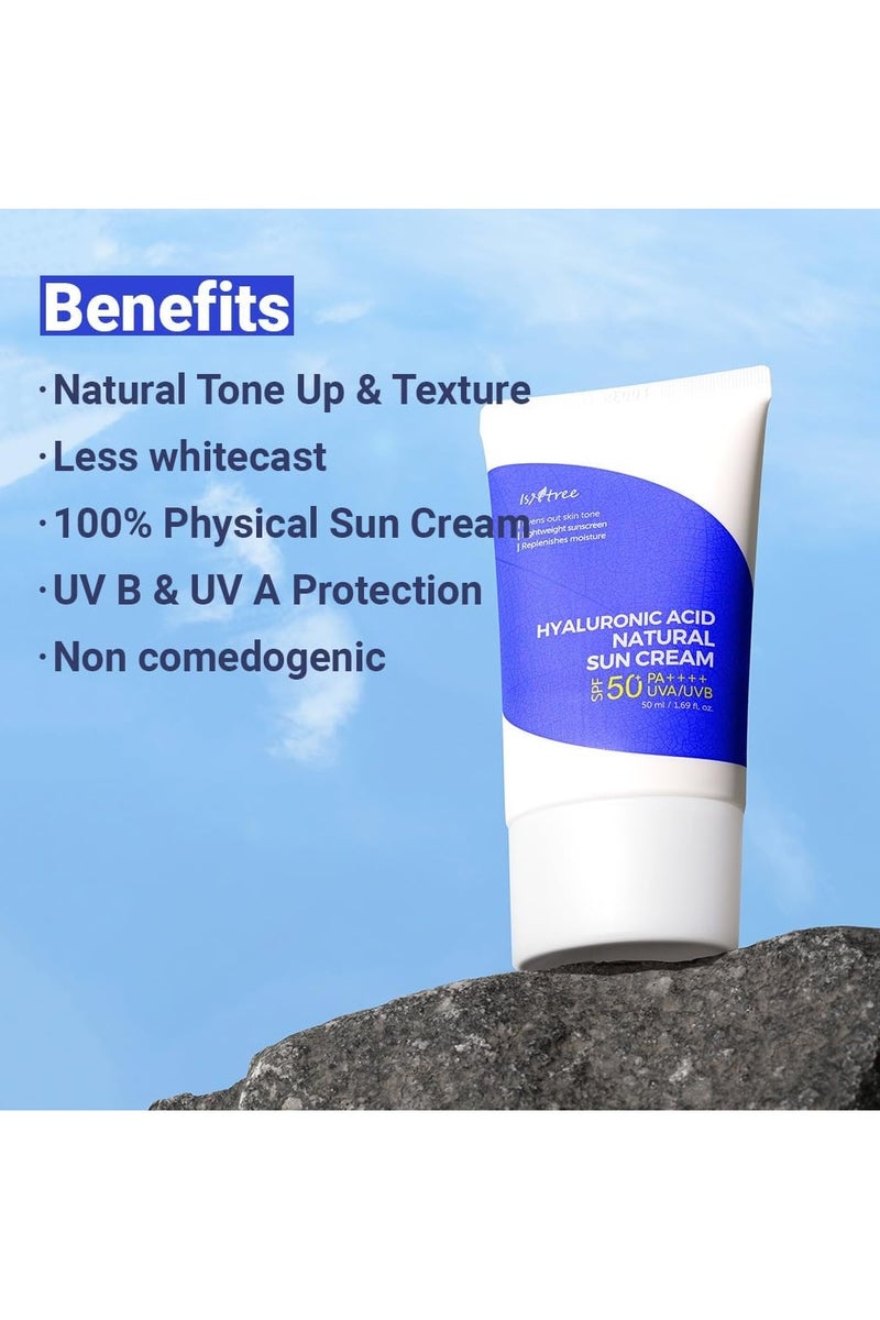 ايسنتري كريم شمس طبيعي بحمض الهيالورونيك من Isntree، ٥٠ مل | عامل حماية من الشمس ٥٠+ PA++++ | واقي شمس مرطب وخفيف الوزن | حماية من الأشعة فوق البنفسجية الطويلة والمتوسطة - Image 5
