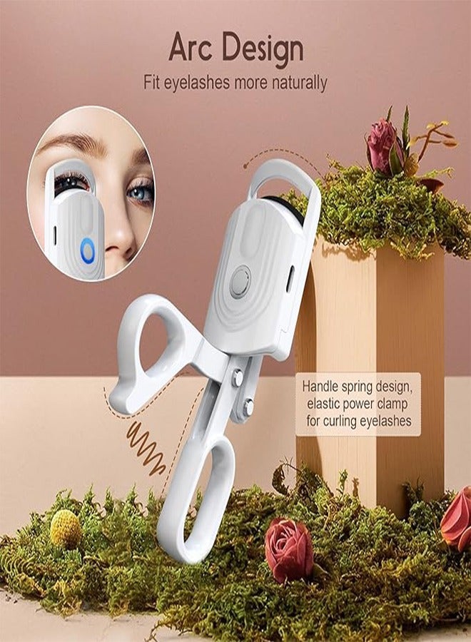 Generic Heated Eyelash Curler Rechargeable Electric Eyelash Curler Handheld Heated Eyelash Curler With Induction Heating Silicone Pad Quick And Natural Eyelash Curling Long-Lasting 3-Level Heated Eyelash Curl - Image 4