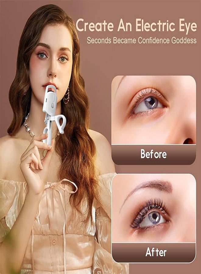 Generic Heated Eyelash Curler Rechargeable Electric Eyelash Curler Handheld Heated Eyelash Curler With Induction Heating Silicone Pad Quick And Natural Eyelash Curling Long-Lasting 3-Level Heated Eyelash Curl - Image 2