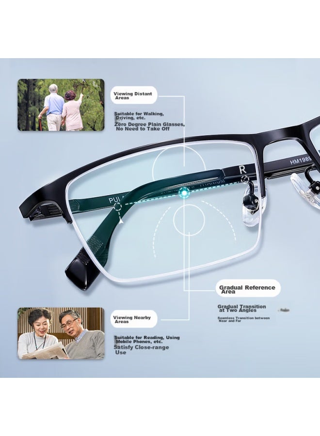 Pulais Reading Gl For Men, Pure Titanium, Imported, Anti-blue Light, Auto-focus, Reading Gl 19897a, Bifocal, 100 Degrees - Image 4