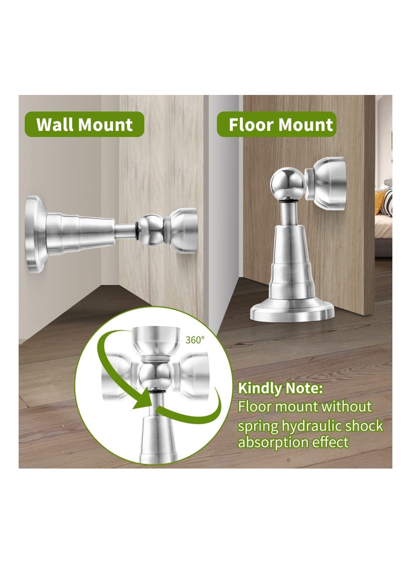 Generic Magnetic Door Stop, Soft Catch Magnetic Door Holder with Updated Hydraulic Shock Absorber, Stainless Steel, Heavy Duty Magnetic Door Stopper Floor Wall Mounted Outdoor Doorstop, Keep Door Open  - Image 5