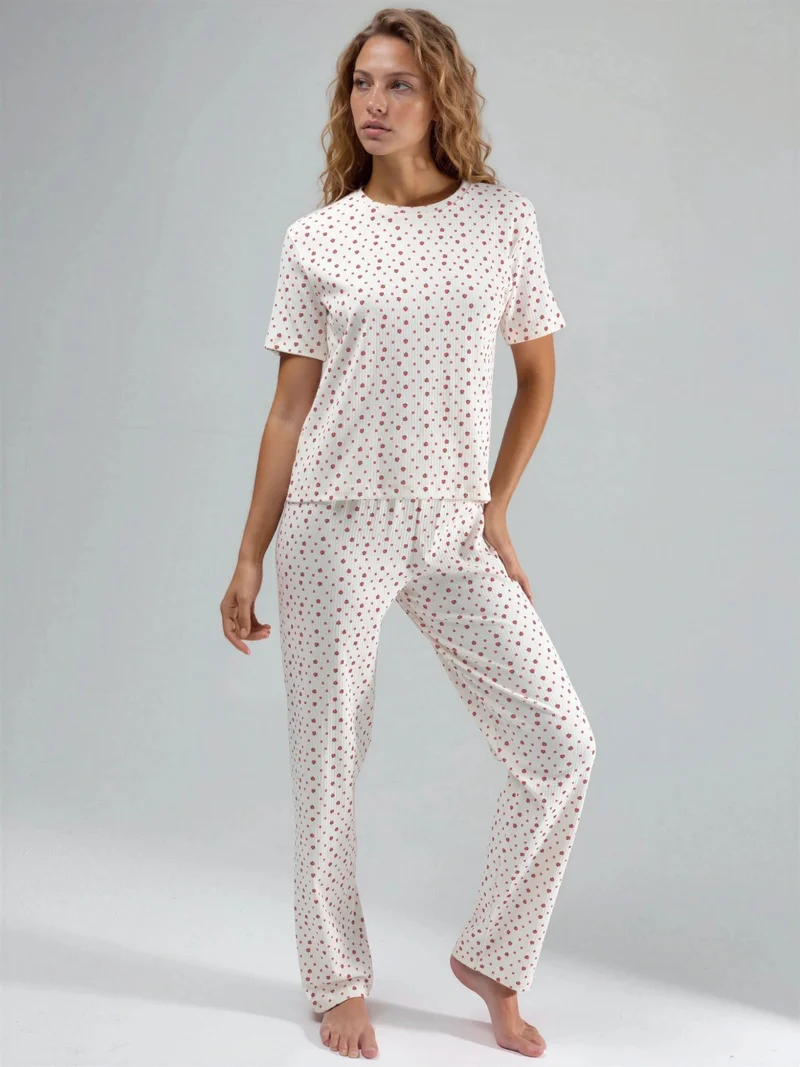 هيكاب 100% Cotton Short Sleeve Pajama Set Ellie Collection