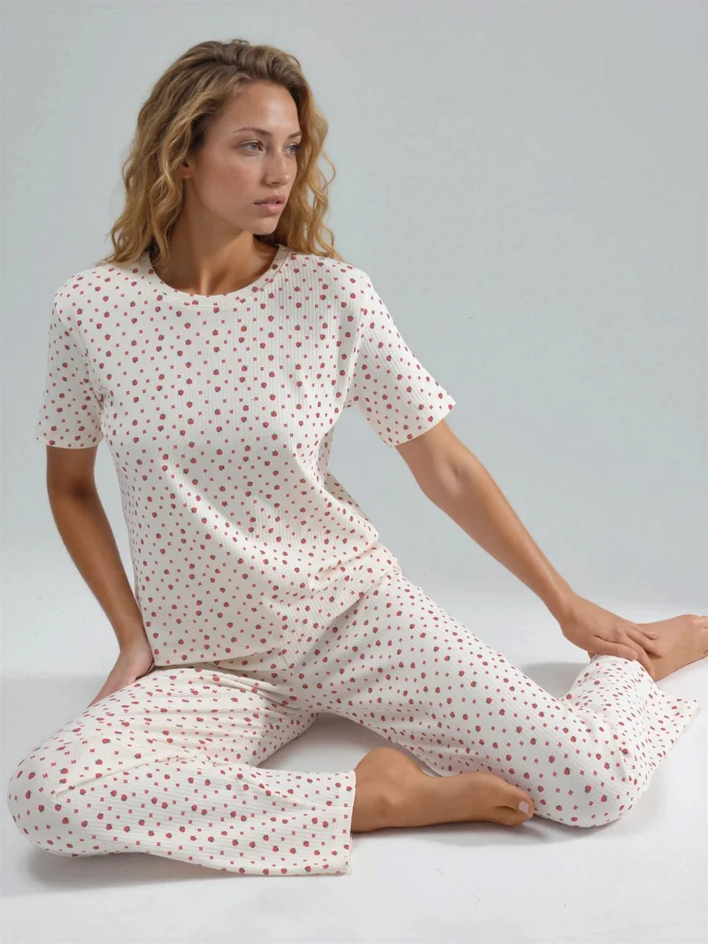 هيكاب 100% Cotton Short Sleeve Pajama Set Ellie Collection