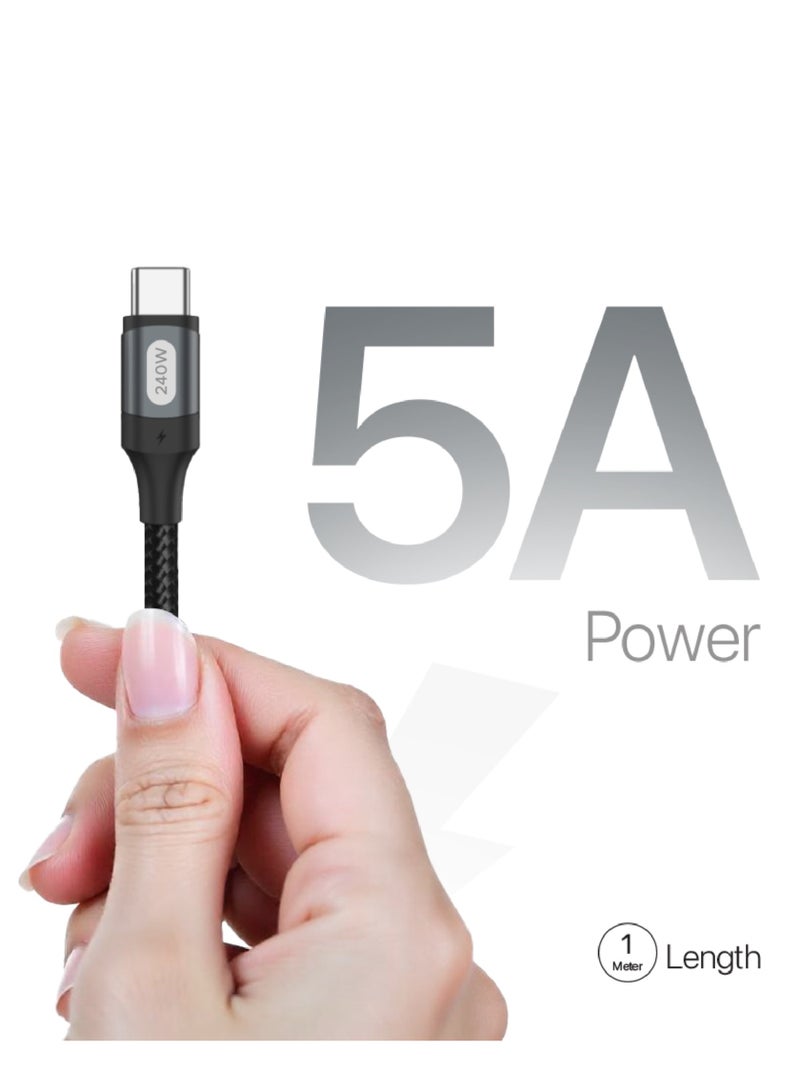 Lycka P Cord Thunder – 240W Type-C to Type-C Fast Charging Cable (1M, Black) - Image 3
