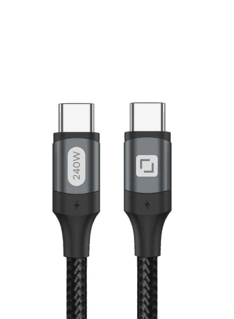 Lycka P Cord Thunder – 240W Type-C to Type-C Fast Charging Cable (1M, Black) - Image 1