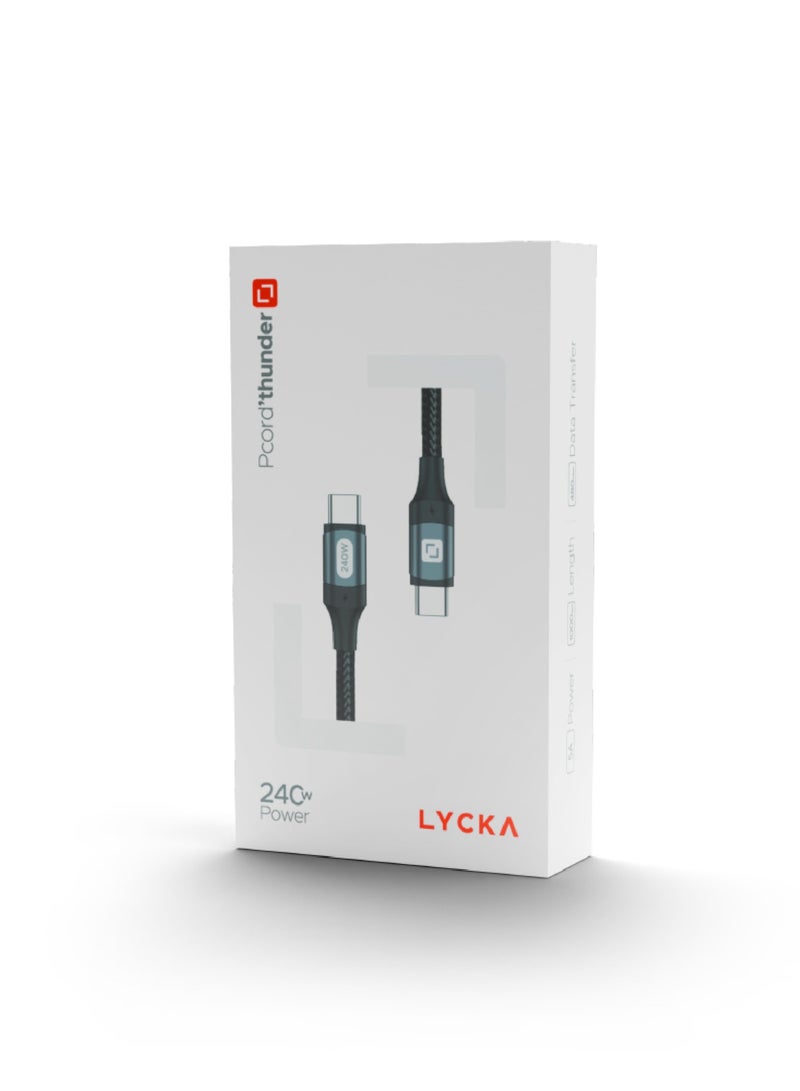 Lycka P Cord Thunder – 240W Type-C to Type-C Fast Charging Cable (1M, Black) - Image 5