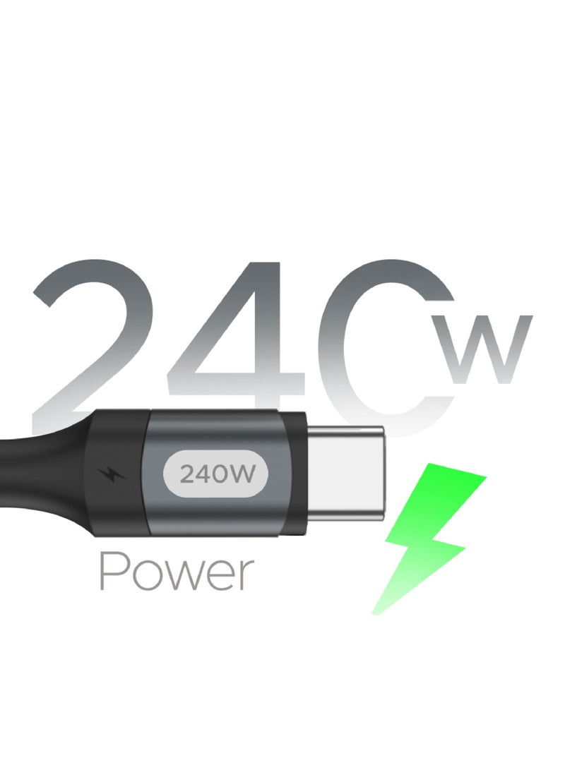 Lycka P Cord Thunder – 240W Type-C to Type-C Fast Charging Cable (1M, Black) - Image 2