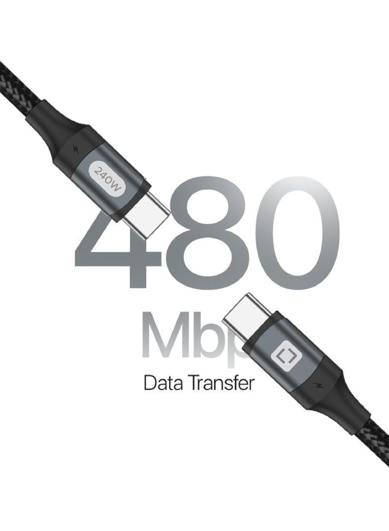 Lycka P Cord Thunder – 240W Type-C to Type-C Fast Charging Cable (1M, Black) - Image 4