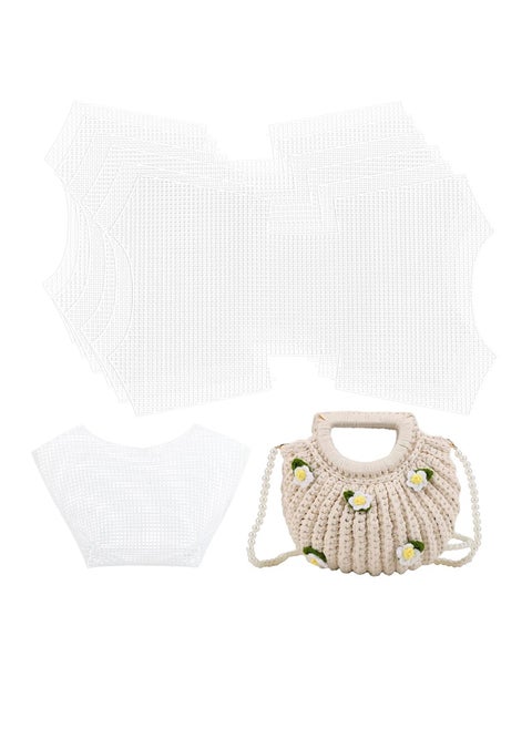 Clear Plastic Mesh Canvas Sheets for Embroidery, 6 Pcs Blank Needlepoint Canvas Sheets for Crochet Bag Making, DIY Purse Cross Stitch Kits, for Acrylic Yarn Knit Crochet Projects, 51x32cm