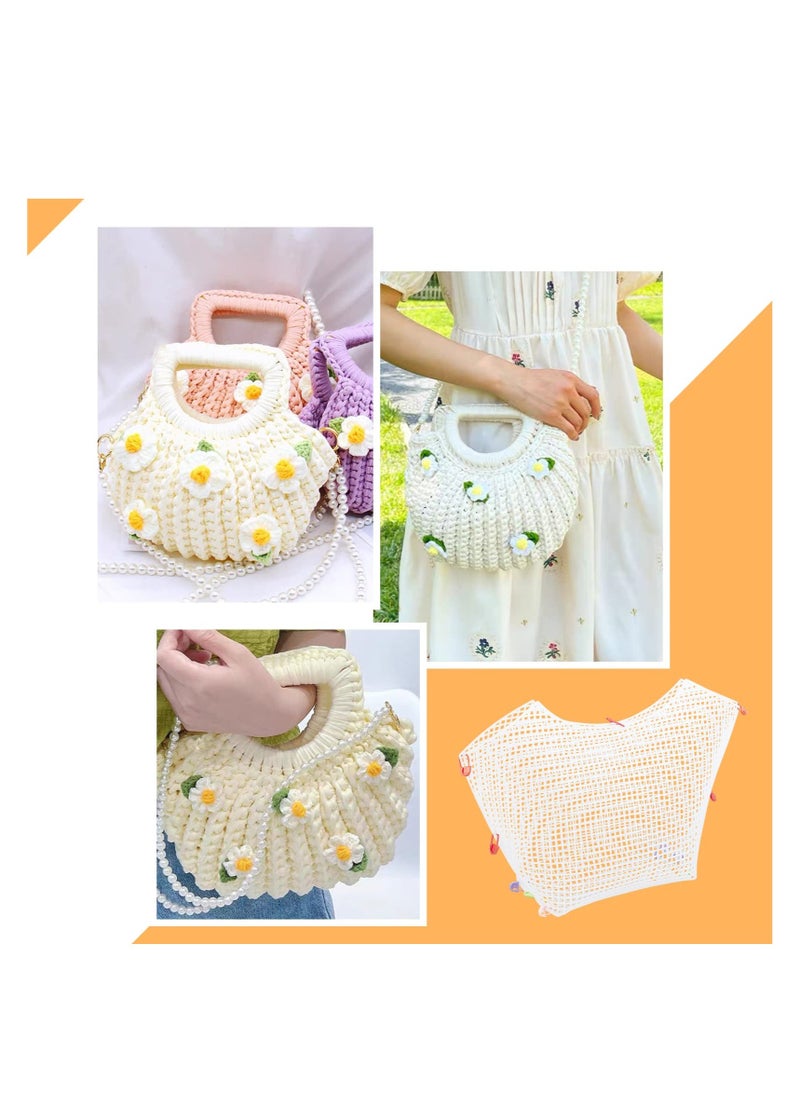 Excefore - Clear Plastic Mesh Canvas Sheets for Embroidery, 6 Pcs Blank Needlepoint Canvas Sheets for Crochet Bag Making, DIY Purse Cross Stitch Kits, for Acrylic Yarn Knit Crochet Projects, 51x32cm - Image 1