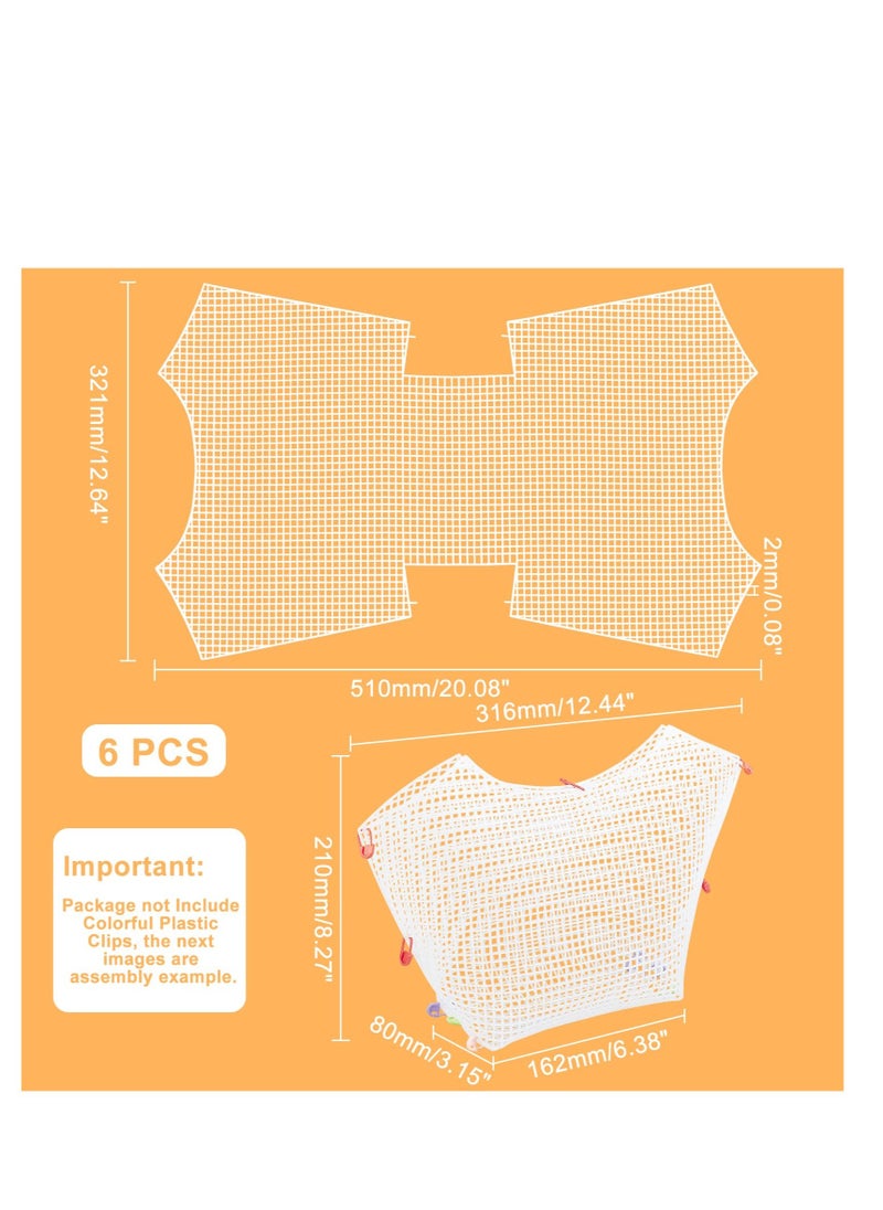 Excefore - Clear Plastic Mesh Canvas Sheets for Embroidery, 6 Pcs Blank Needlepoint Canvas Sheets for Crochet Bag Making, DIY Purse Cross Stitch Kits, for Acrylic Yarn Knit Crochet Projects, 51x32cm - Image 1