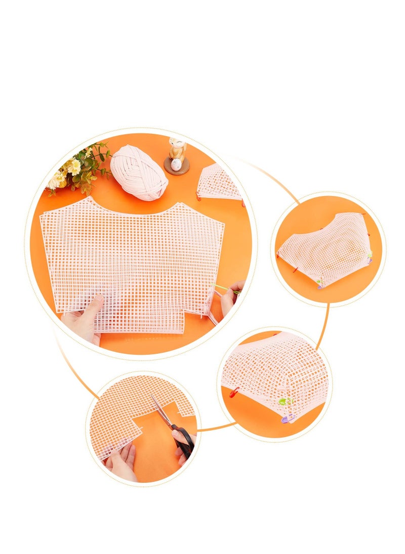 Excefore - Clear Plastic Mesh Canvas Sheets for Embroidery, 6 Pcs Blank Needlepoint Canvas Sheets for Crochet Bag Making, DIY Purse Cross Stitch Kits, for Acrylic Yarn Knit Crochet Projects, 51x32cm - Image 1