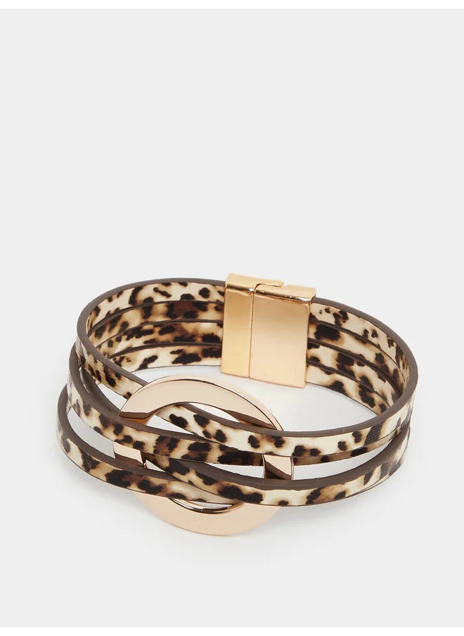 Styli Styli Leopard Print Multistrand Bracelet