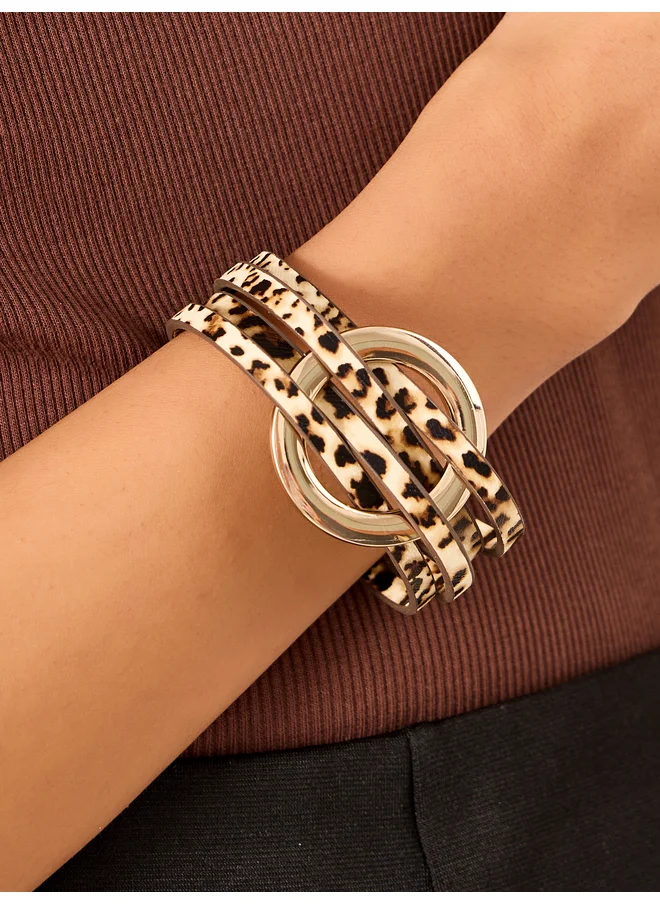 Styli Styli Leopard Print Multistrand Bracelet