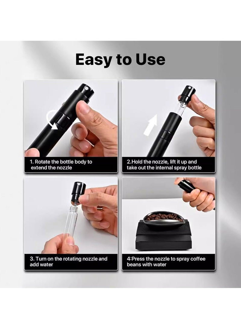 HOMESTAR Coffee Bean Dosing Tray, Spray and Spoon 3-Piece Set Black - Image 4