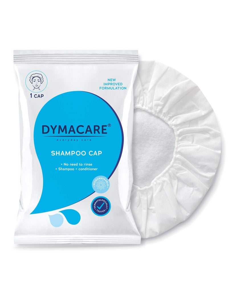 DYMACARE No Rinse Shampoo Cap | Rinse Free Shower Cap That Shampoos & Conditions - PH Balanced & Hypoallergenic Waterless Hair Wash (set of 12 caps) - Image 2