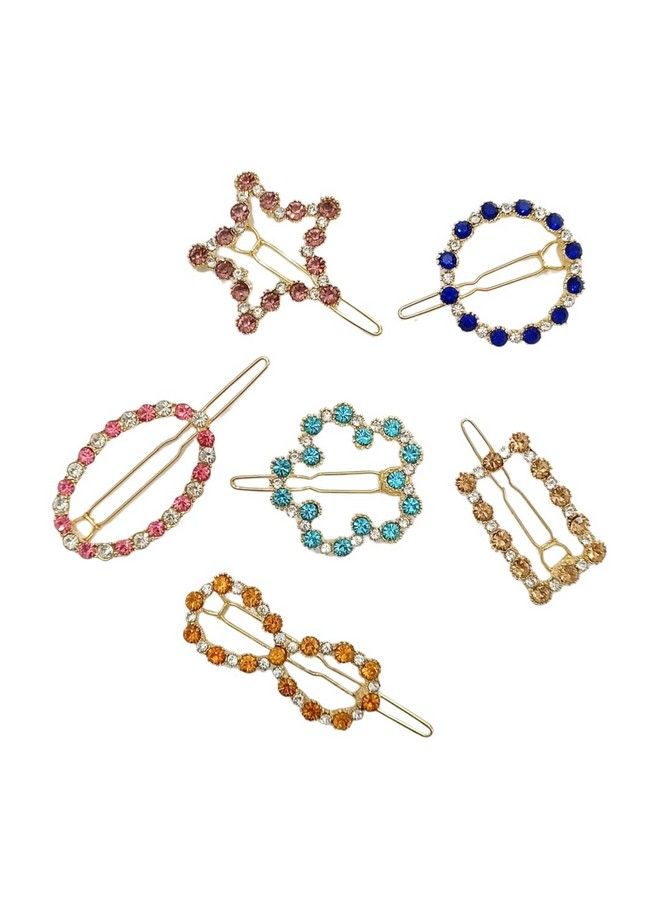 ANNACREATIONS Women's Pearl Word Hair Clips, Rhinestone Crystal Letter Hair Pins Hair Accessories for Girls & Women (Lock Stone 6) 6 Pieces - Image 2