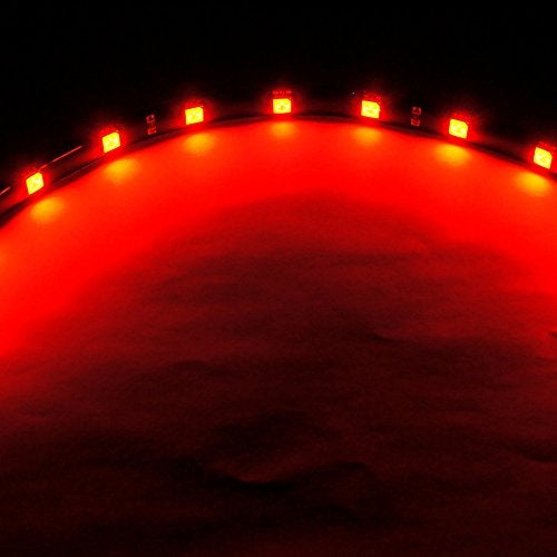 SOCAL-LED LIGHTING 30cm 12" Red Flexible LED Strips High Power Bright 5050 12 SMD Car DRL Under Dash Accent Light, Waterproof, Cuttable, Pack of 2 - Image 4