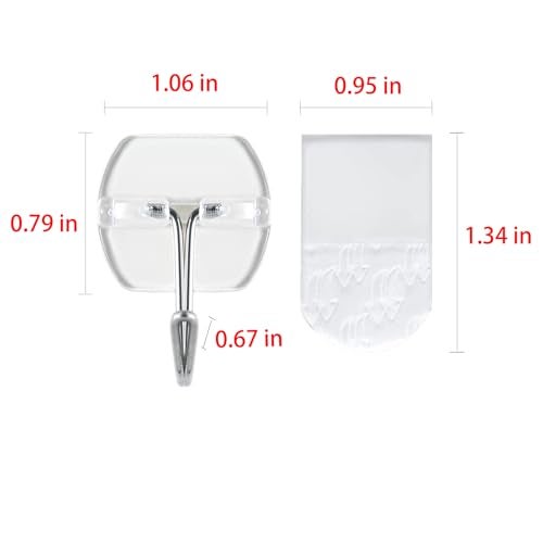 CARAINBO 20 Hooks-25 Removable Strips, Small Clear Wire Hooks Value Pack, Damage Free Hanging Wall Hooks with Adhesive Strips, Removes Cleanly, No Tools Utility Hooks for Hanging Decorations - Image 2