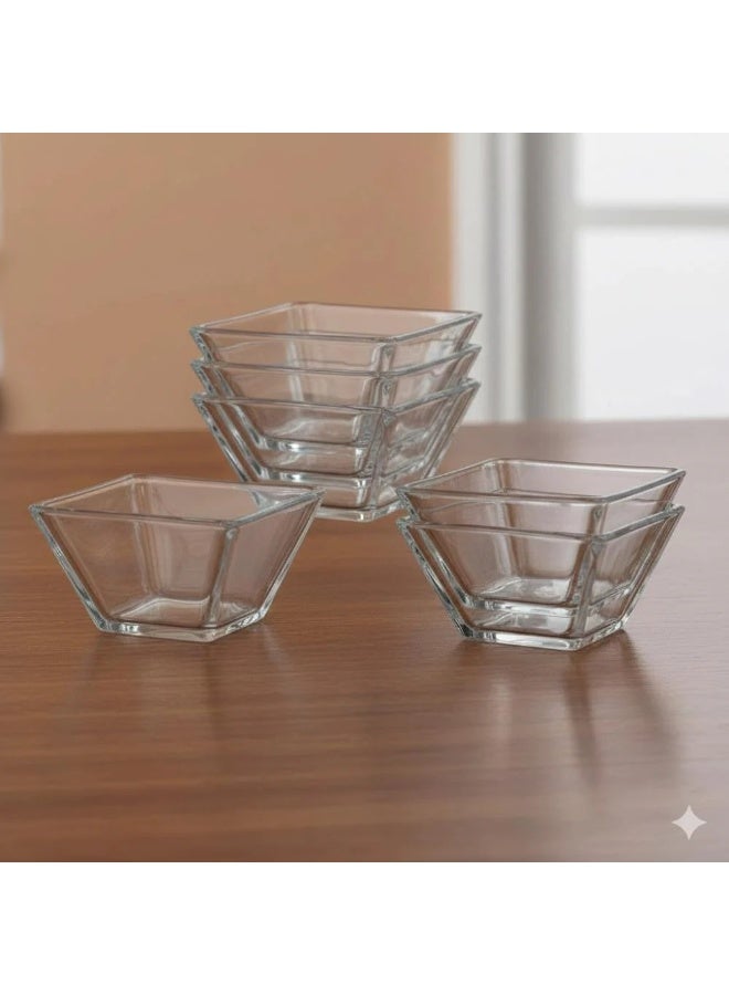 LIBBEY Yoghurt dessert set, transparent glass, square, 6 pieces - Image 1