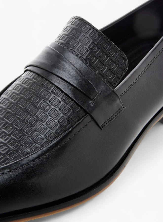 DUCHINI Men's Textured Slip-On Loafers