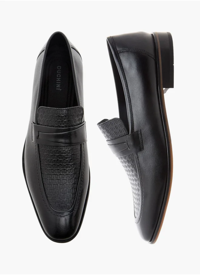 دوتشيني Men's Textured Slip-On Loafers