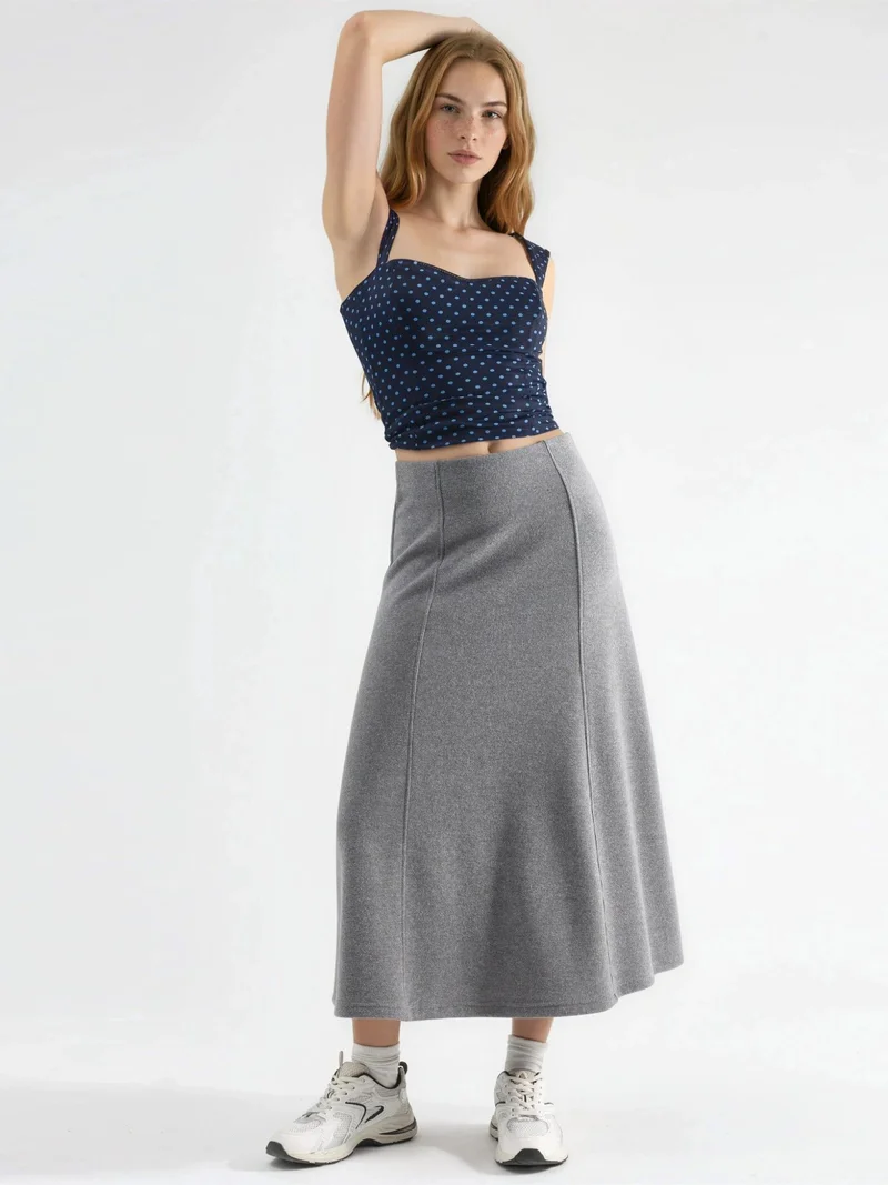 Busem BUSEM Soft Textured A-Line Midi Skirt
