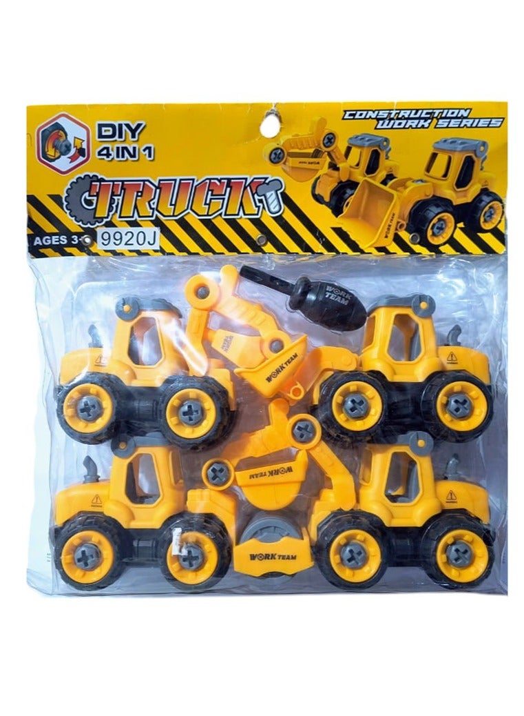 DIY Construction Work Series Truck Toy Set for Kids - Model 9920J