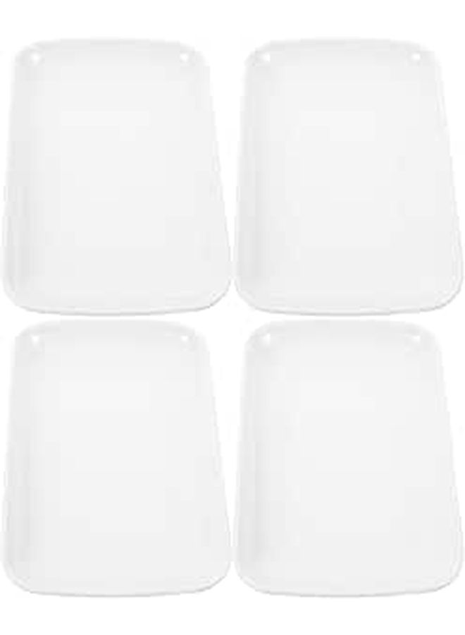 Melamine Rectangular Serving Plate Set 4 Pieces 19x12cm Sturdy Trays for Snacks Side Dishes Fast Food Breakfast Catering - Image 1