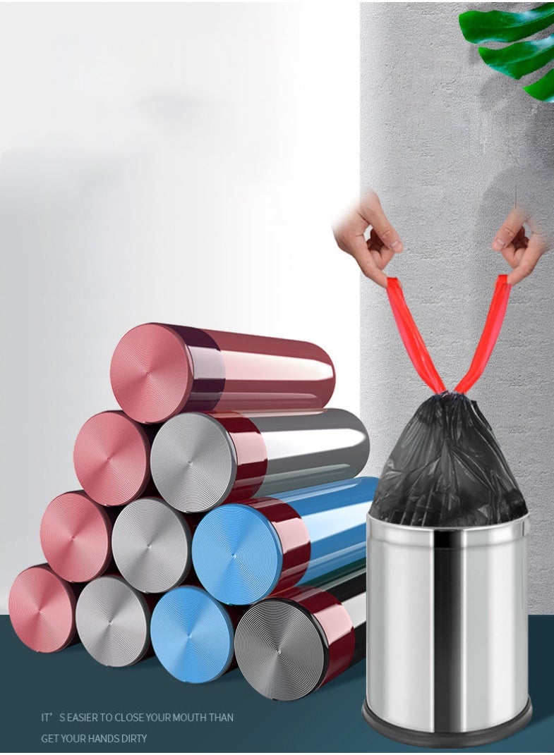 HOMESTAR 10 Rolls Heavy-Duty Drawstring Trash Bags | Extra-Large 50x45cm Black PE Garbage Bags | 8KG High Weight Capacity | Leakproof & Tear-Resistant Design | Multi-Surface Use For Kitchen/Bathroom/Office | Easy-Tie Drawstring Closure | Ultra-Durable & Odorless | Essential Household Cleaning Supply - Image 1