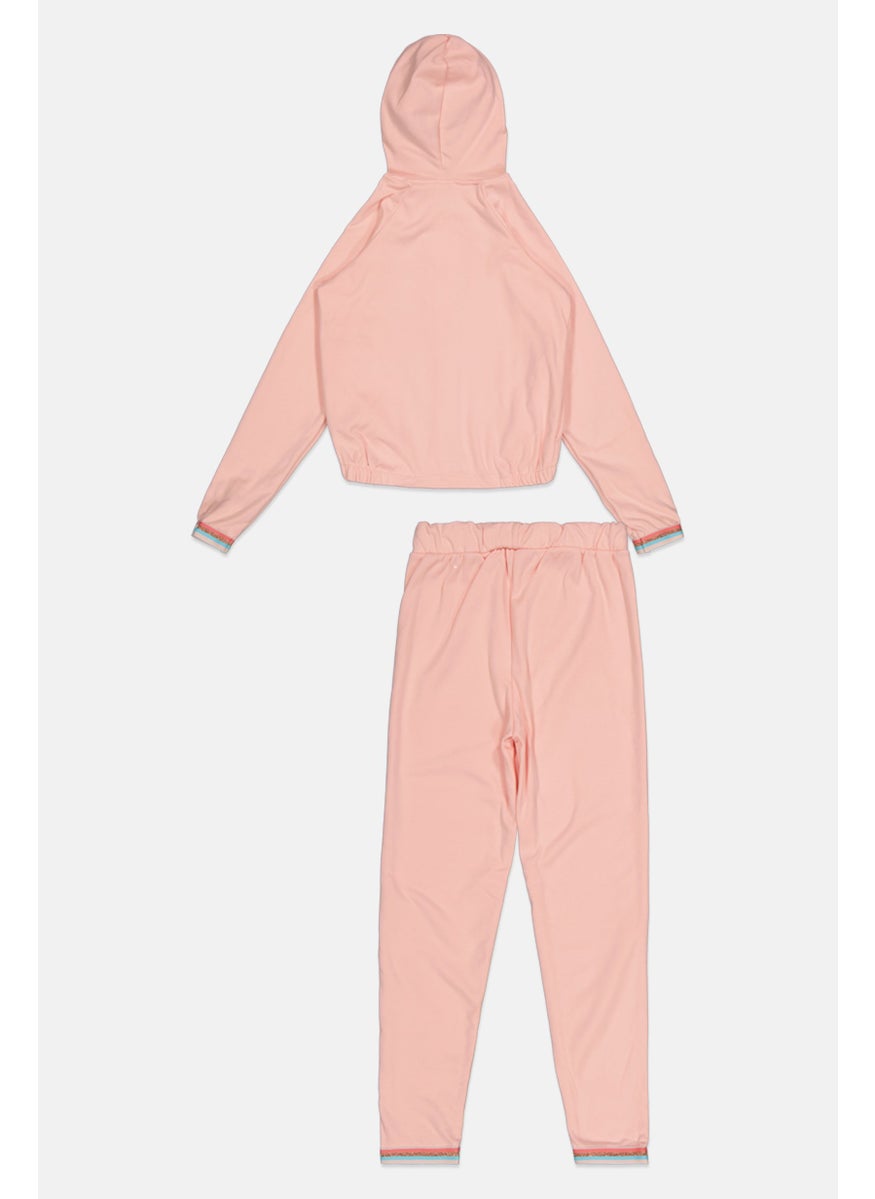 Body Glove Kids Girl 2 Piece Brand Logo Hoodie And Pants Set, Pink  - Image 2